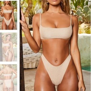 NWT Oh Polly Sunkissed Bikini Bottom in Gold